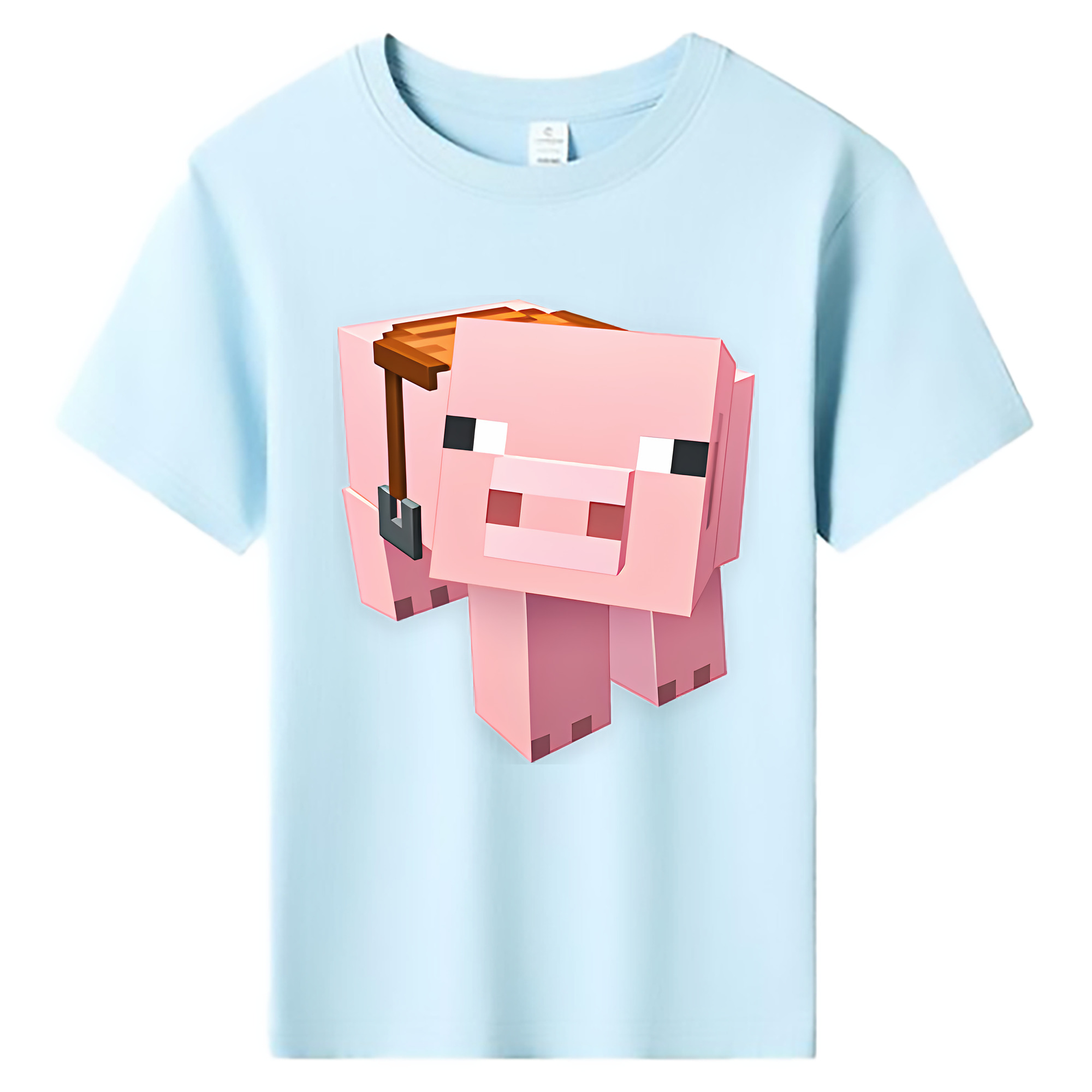 （画像用） マインクラフト ブロックの世界 Minecraft MC Block world 綿100％キッズTシャツ（フロントプリント）